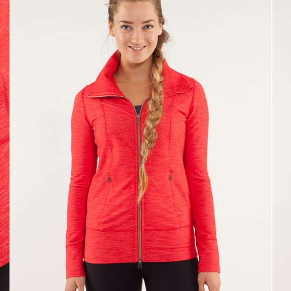 lululemon athletica Jackets & Blazers - Lululemon Daily Yoga Jacket - Reversible Slub Denim Love Red - 6